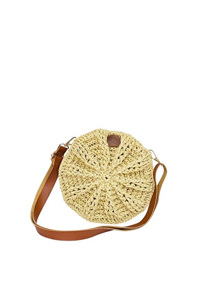 Honorius Women's Handmade Small Size Straw Hand Shoulder Bag Cream