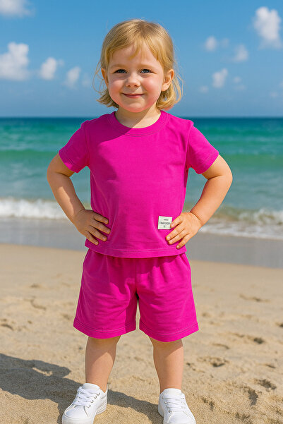 mb kids Set de pantaloni scurți de vară pentru fete și băieți Armalı Basic