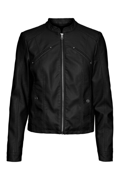 Vero Moda Women's Faux Leather Jacket Black VERO MODA-10288555 VMFAVODONA BLACK
