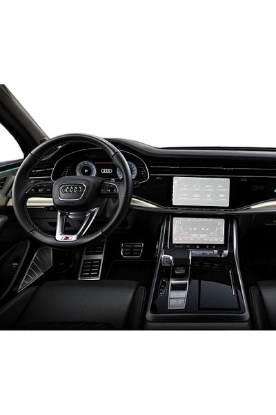 UNIVERSAL CAR Navigation and AC Display Protection Film, Duragon, Audi Q7 2019-2024, Matte silicone, Installation kit