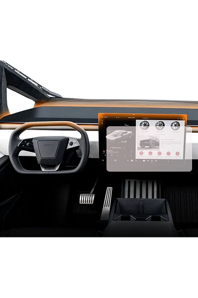 TESLA Tesla Cybertruck 2021+ Navigation Screen Protector, Duragon, silicone, installation kit