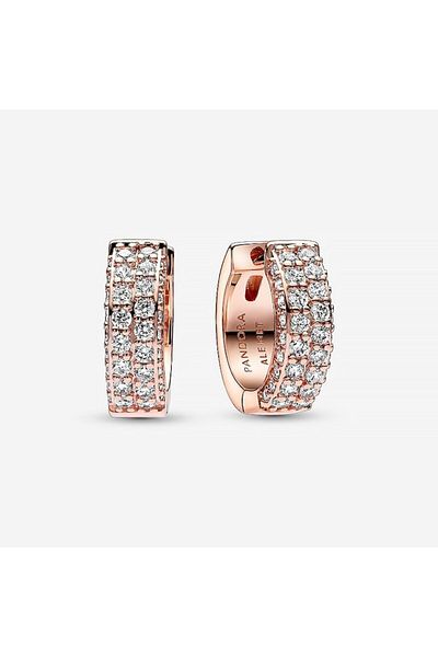Pandora Timeless Round Double Pave Zirconia Earrings