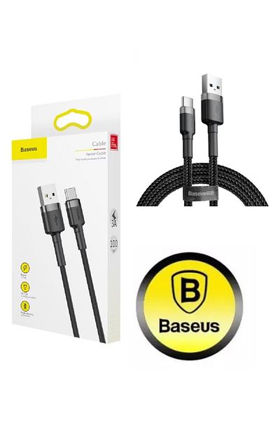 DAO Cablu Date/Incarcare Baseus, Cafule CATKLF-AG1, USB la Type-C, 2 metri, 3A, Negru