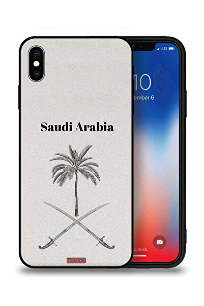 Tolwak غطاء حماية لجهاز آيفون XS ماكس من آبل - لوحة فنية لشعار المملكة العربي...