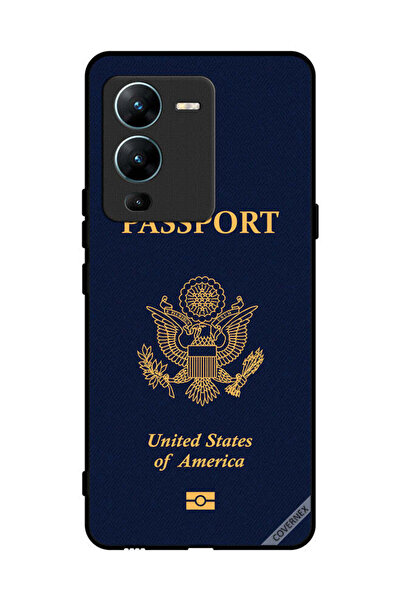 Covernex غطاء حماية لهاتف فيفو V25 برو بنمط جواز السفر الأمريكي