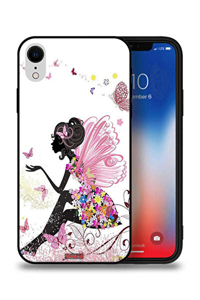 Tolwak جراب حماية لهاتف Apple iPhone XR بتصميم فتاة الفراشة