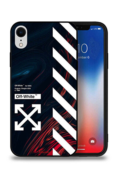 Tolwak جراب حماية لجهاز Apple iPhone XR بملصق أبيض
