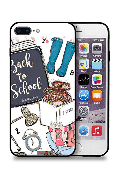Tolwak جراب حماية لجهاز Apple iPhone 8 Plus - فتاة تعود إلى المدرسة تقرأ التاريخ