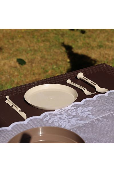 PANJI Portable 24 Piece Picnic and Camping Dinnerware Set – Picnic Set for 6 People
