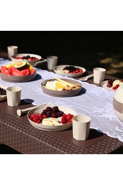 PANJI Portable 24 Piece Picnic and Camping Dinnerware Set – Picnic Set for 6 People