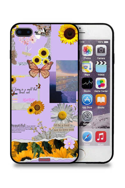 Tolwak جراب حماية لجهاز Apple iPhone 8 Plus بملصقات عباد الشمس الجميلة