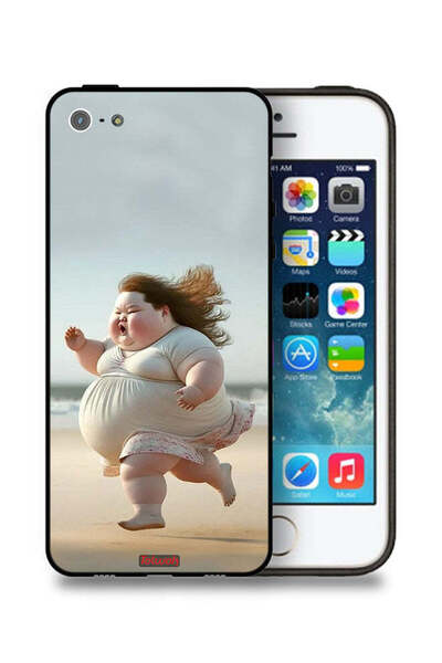 Tolwak جراب حماية لهاتف Apple iPhone 5/5s/SE بتصميم فتاة سمينة تركض
