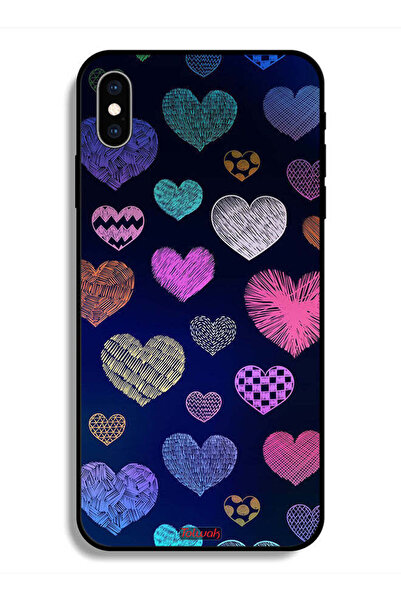 Tolwak جراب حماية لهاتف Apple iPhone X بنقشة قلوب داجا