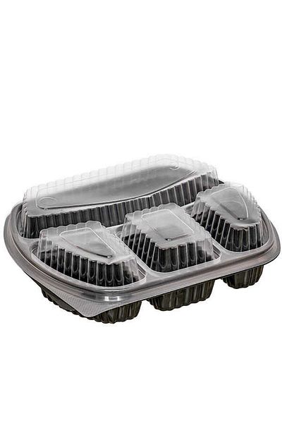 plastike 4 Compartment Food Container with Lid (Cold Resistant - 100 Pieces)