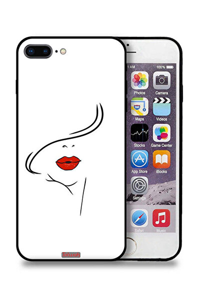 Tolwak جراب حماية لجهاز Apple iPhone 8 Plus برسومات وجه فتاة
