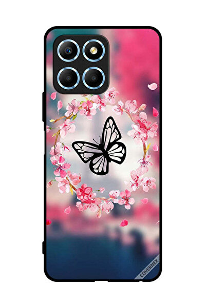 Covernex غطاء حماية لهاتف Honor X6 - فراشة في خاتم زهور