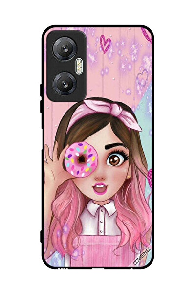 Covernex غطاء حماية لهاتف Infinix Hot 20 برسومات فتاة محبة للدونات