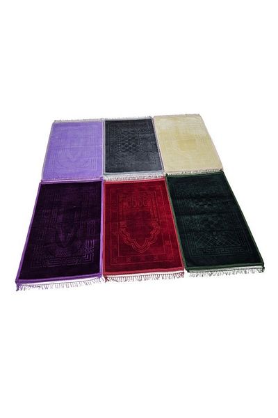 smart home Set of 6 luxurious prayer rugs lined with soft, silky microfiber fabric - size 120 x 80 cm