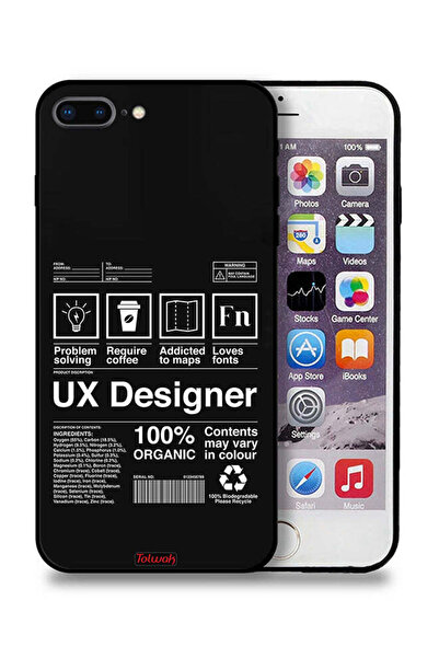 Tolwak جراب حماية لجهاز Apple iPhone 7 Plus، ملصق مصمم تجربة المستخدم