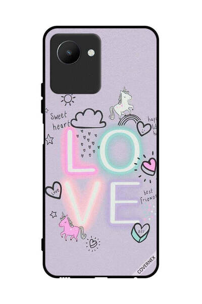 Covernex غطاء حماية لهاتف Realme C30s - قلب حلو، حب، يونيكورن