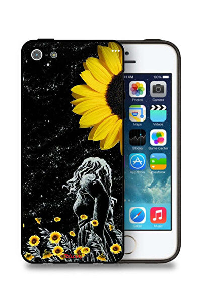 Tolwak غطاء حماية لجهاز Apple iPhone 5/5s/SE برسومات فتاة تنظر إلى القمر