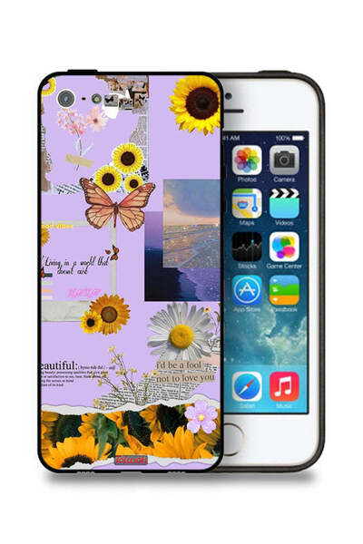 Tolwak غطاء حماية لجهاز Apple iPhone 5/5s/SE بملصقات عباد الشمس الجميلة