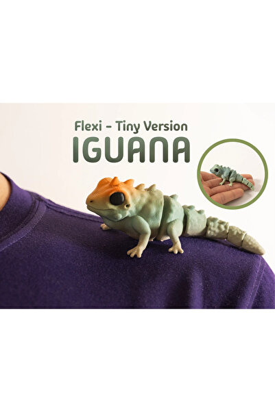 Phigo BEYAZ Oynar Eklemlı Iguana Anahtarlık 7 cm – Beyaz 3D Baskı Boyanabilir Figür
