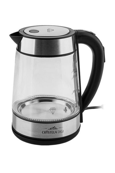 ETA Fierbător din sticlă Crystela Digi 7153, 1,7 L, 2200 W, iluminare colorată, control al temperaturii