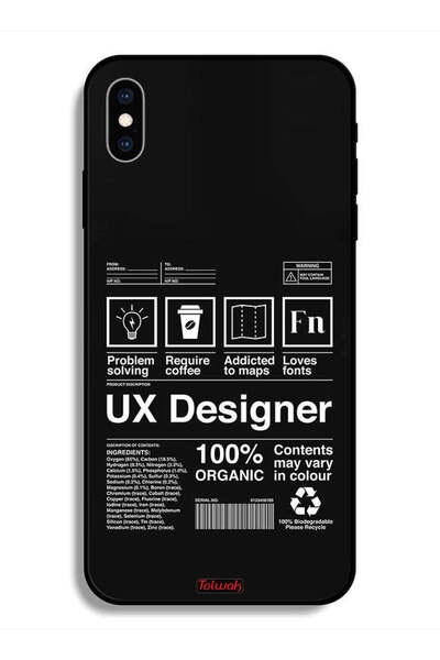 Tolwak جراب حماية لجهاز Apple iPhone X - ملصق مصمم لتجربة المستخدم