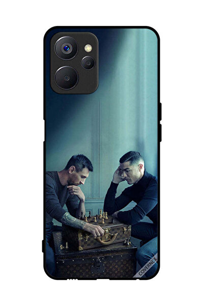 Covernex غطاء حماية لهاتف Realme 9i 5G ميسي ضد رونالدو يلعبان الشطرنج