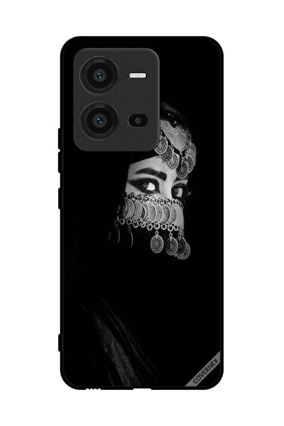 Covernex غطاء حماية لهاتف فيفو V25، فتاة ذات عيون جميلة ووجه مزين بالمجوهرات