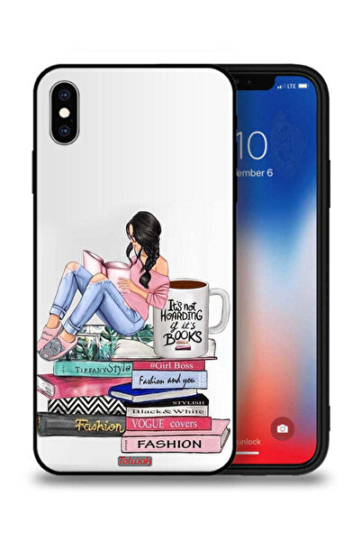 Tolwak جراب حماية لجهاز Apple iPhone XS Max - فتاة وكتب أزياء فنية