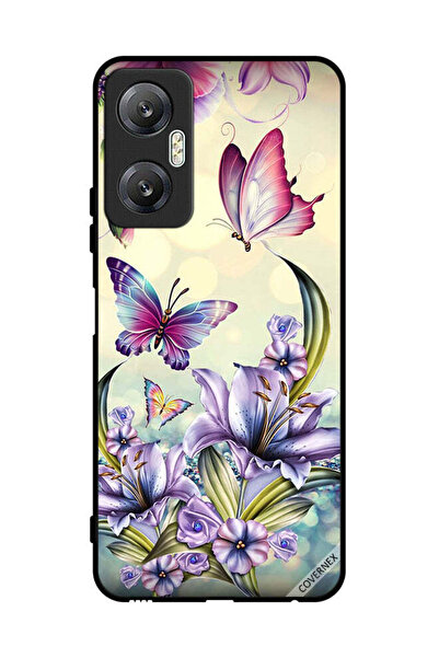 Covernex غطاء حماية لهاتف Infinix Hot 20 بنقشة زهور أرجوانية وفراشات