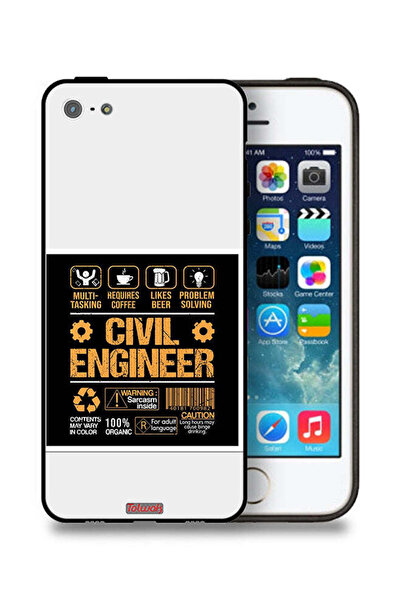 Tolwak جراب حماية لجهاز Apple iPhone 5/5s/SE - ملصق مهندس مدني