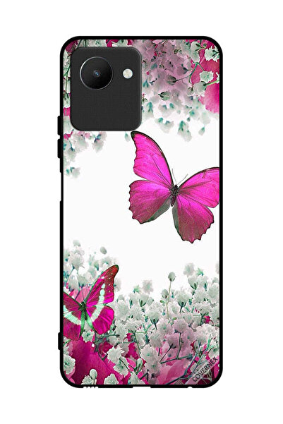 Covernex غطاء حماية لهاتف Realme C30s برسومات فراشات جميلة وورود صغيرة