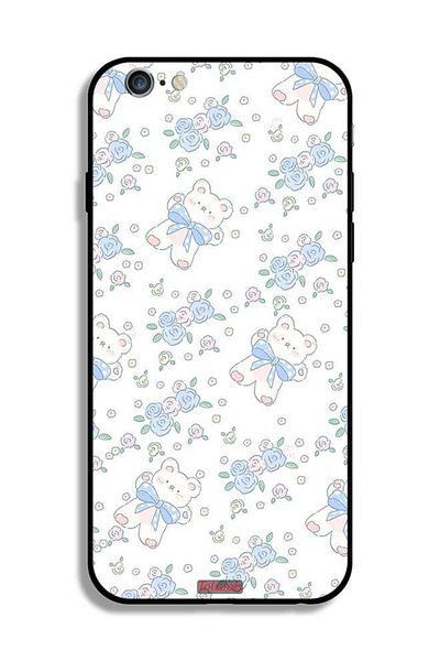 Tolwak Apple iPhone 6 Plus/6s Plus Protective Case Cute Teddy Bear And Flowers Icon