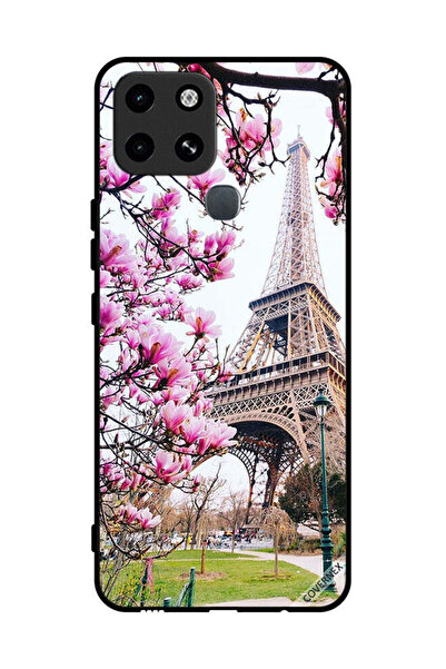 Covernex غطاء حماية لهاتف إنفينيكس سمارت 6 - زهور وبرج إيفل