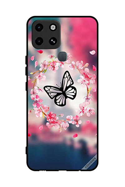 Covernex غطاء حماية لهاتف إنفينيكس سمارت 6 - فراشة على شكل حلقة زهور