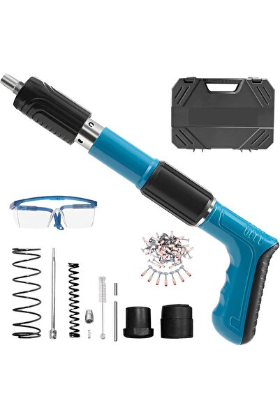 ZAICA Concrete Nail Gun with 50 Steel Nails, Four Adjustable Power Levels - Mini Portable