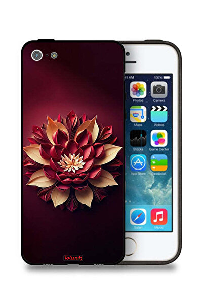 Tolwak غطاء حماية لجهاز Apple iPhone 5/5s/SE بتصميم زهور تجريدية