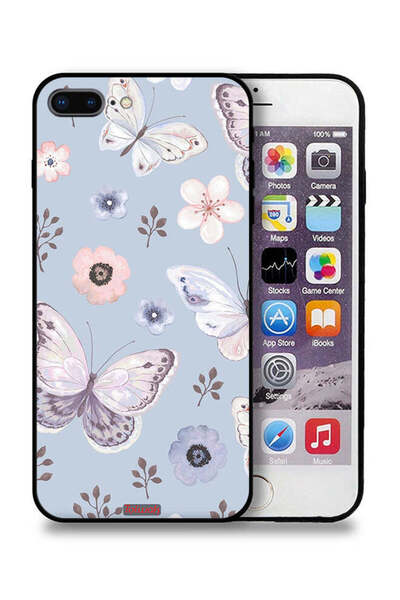 Tolwak غطاء حماية لجهاز Apple iPhone 7 Plus بنقشة الفراشات والزهور