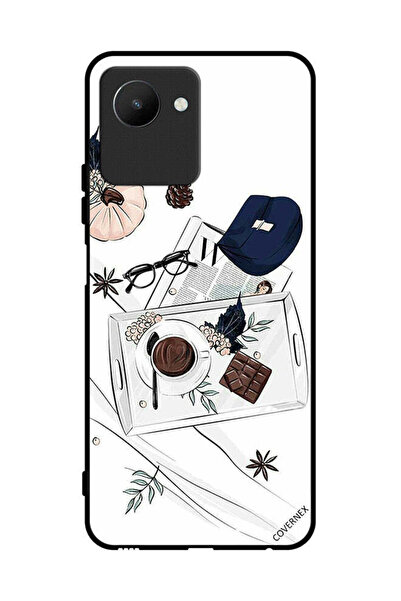 Covernex غطاء حماية لهاتف Realme C30s بفن القهوة والشوكولاتة