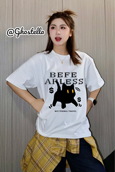 Minga London Tricou unisex supradimensionat cu imprimeu cu bani de pisică nea...