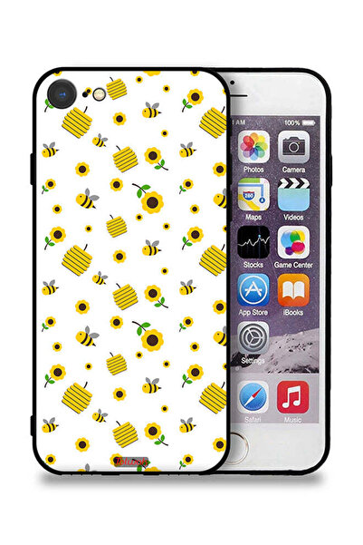 Tolwak غطاء حماية لجهاز Apple iPhone SE (2020) بنقشة عباد الشمس والنحل