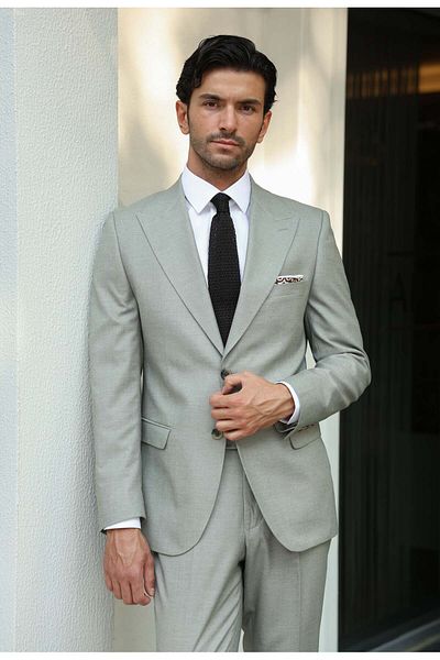 AEK FIORE Men's Gray Suit