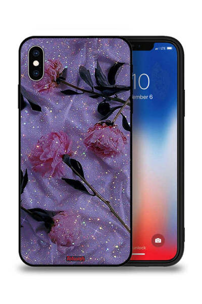 Tolwak غطاء حماية لجهاز Apple iPhone XS بنقشة ورود لامعة