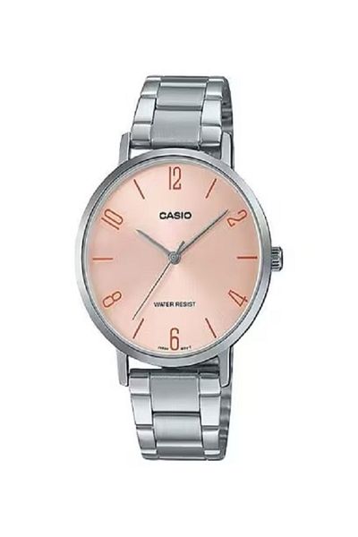 Casio Women's Minimalist Stainless Steel Watch – Peach Dial, Analog Display