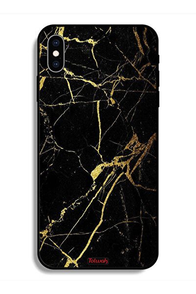 Tolwak جراب حماية لجهاز Apple iPhone X - رخام متصدع