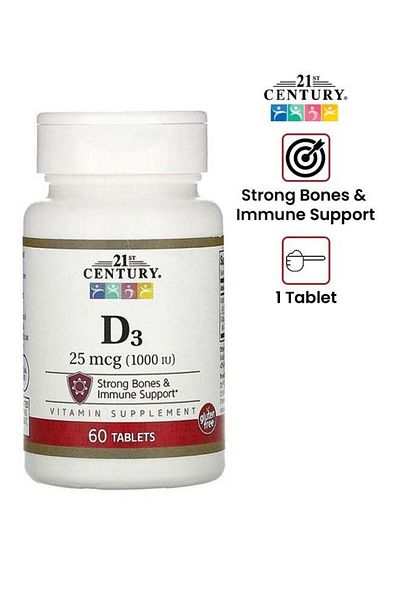 21st Century D3, 25 mcg (1000 IU) Tablets