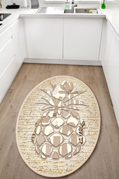 DERAS HOME Dijital Baskı Kaymaz Taban Yıkanabilir Mutfak Halısı
